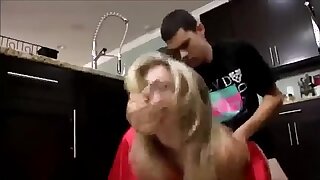 Young Son Fucks his Hot Mom in chum around with annoy Pantry